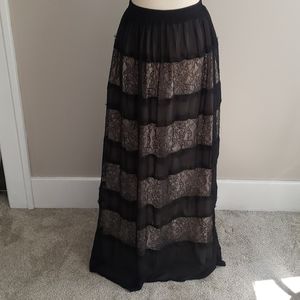 NWOT Forever21 black lace maxi skirt